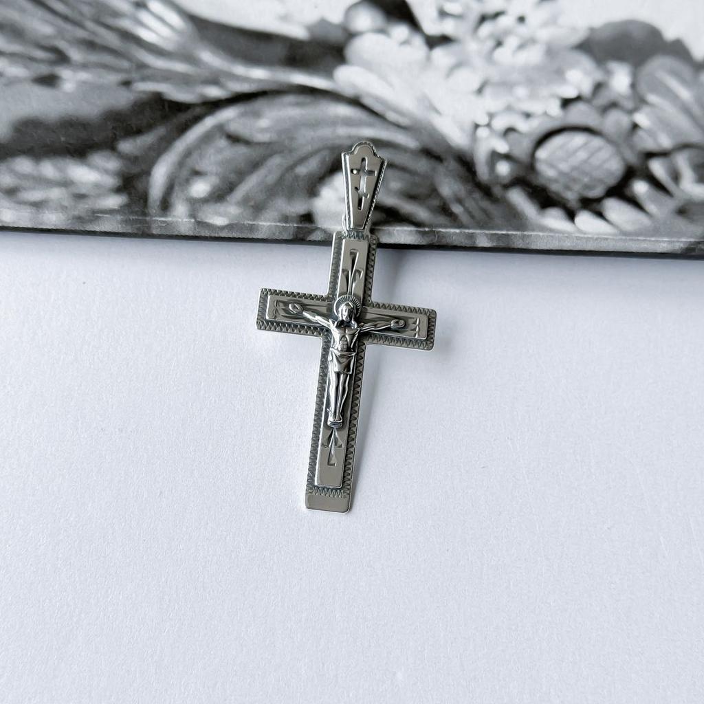 Серебряный крестик без камней (2156581)
