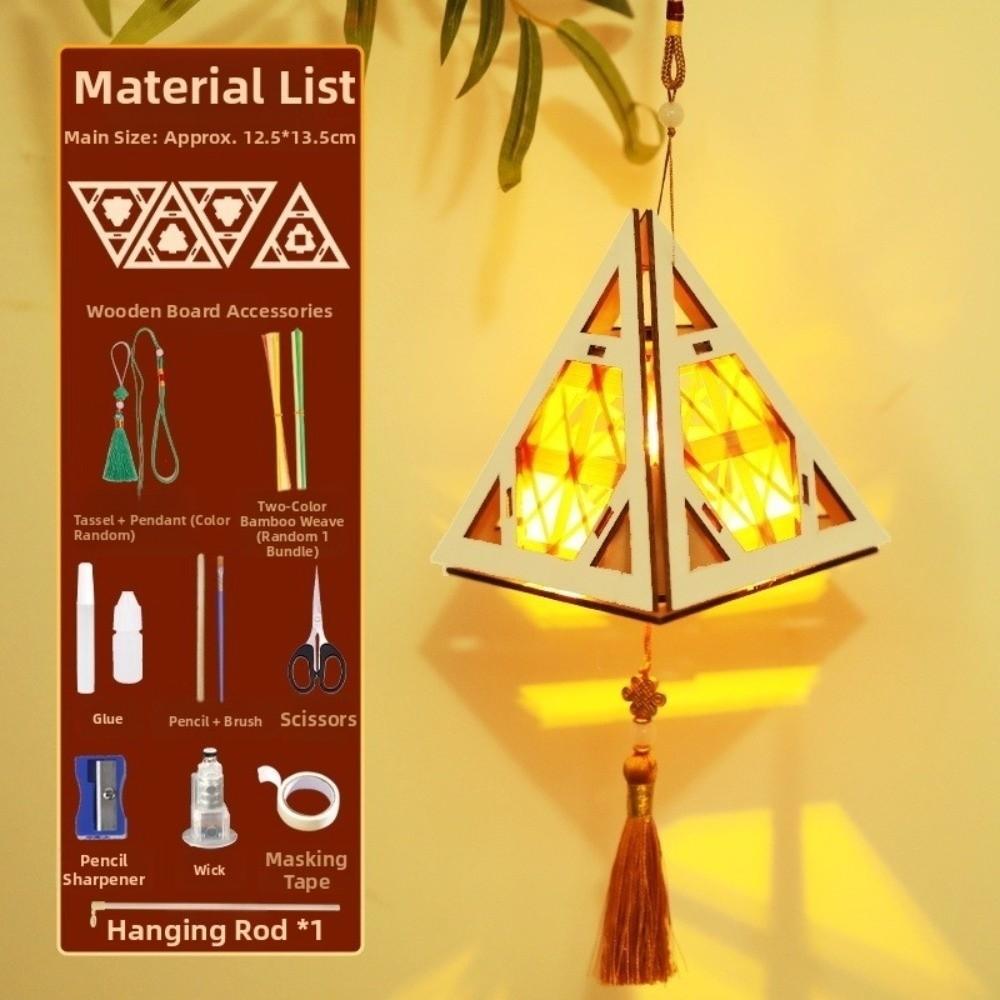 Glowing Portable Flower Lantern Luminous Luminous Lantern Mid-Autumn Wooden Lantern Children's