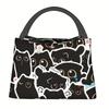1 шт. Милая сумка-ланч с рисунком черной кошки, термоизолированная, портативная, многоразовая, сумка-холодильник из прочного полиэстера, моющаяся вручную