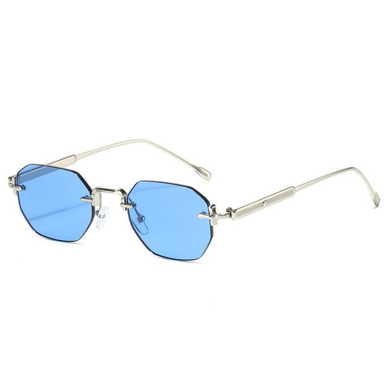 Минималистичные Без Ободка Многоугольные Солнцезащитные Очки Женские Мужские Защита UV400 Модный Уличный Аксессуар