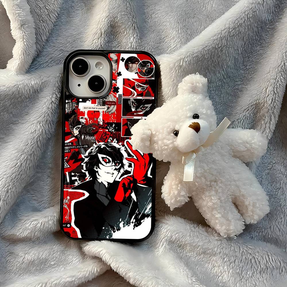 Игровой чехол P-Persona 5 Cool Black из силикона и твердого пластика для iPhone 17 Air 16 15 14 13 12 11 Pro Max PC TPU