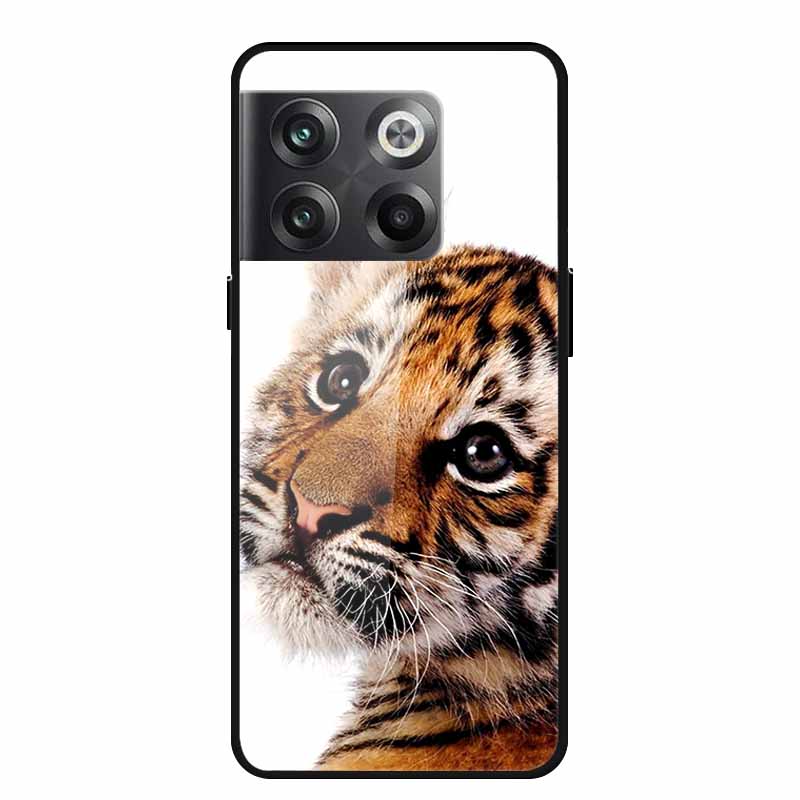 For Oneplus 10 pro Case Luxury Hard Tempered Glass Cover for OnePlus 10 Pro TPU Bumper Phone Case Cool Animals Pattern Cover