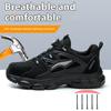 Rotating Button Men Work Safety Shoes Women Steel Toe Shoes Plus Size 47 48 Security Work Sneakers Protective Safety Boots
