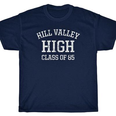 HILL VALLEY HIGH SCHOOL T-Shirt Back To BTTF McFly Future
