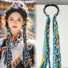 Colorful Ribbon Ethnic Hair Hoop Long Tassel Braid Hairband  Boho Style