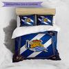 Real Sociedad FC Printed 3PCS Bedding Set Breathable Duvet Cover with Pillowcases Decorative Bed Linen for Bedroom Home
