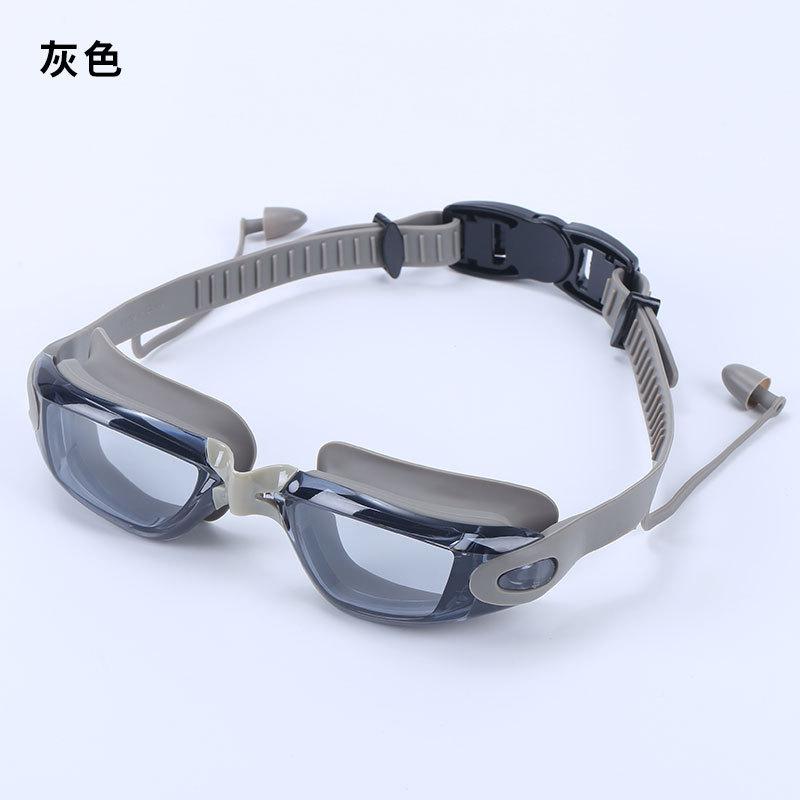 Adult anti-fog silicone flat light swimming goggles high definition field of view waterproof swimming glasses