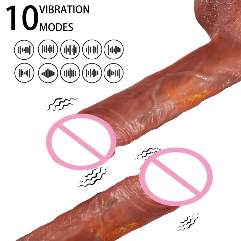 Realistic Thrusting Dildo Vibrator Sex Toys for Women Rotating Anal Dildo Heating Giant Dildo 5 Telescopic & 7 Vibration Modes
