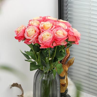 12 шт. искусственный шелковый цветок розы поддельные цветы для свадебного букета вечерние украшения дома