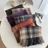 New Plaid Fringe Imitation Cashmere Scarf Female High-Quality British Plaid Women's Shawl Warm Windproof Scarves Autumn Winter