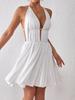 V Neck Mini Halter Dress Sleeveless Solid Dresses Women Causal Dresses