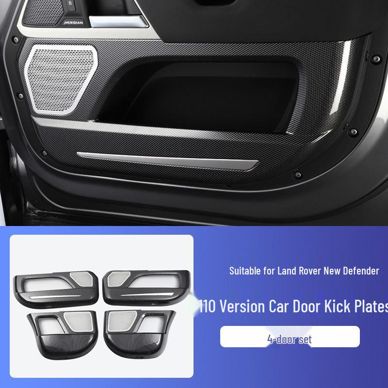 Fits 2020-2025 Land Rover Defender Kick Plates: Tailgate Scratch-Resistant Sill Strips for Interior Modification.