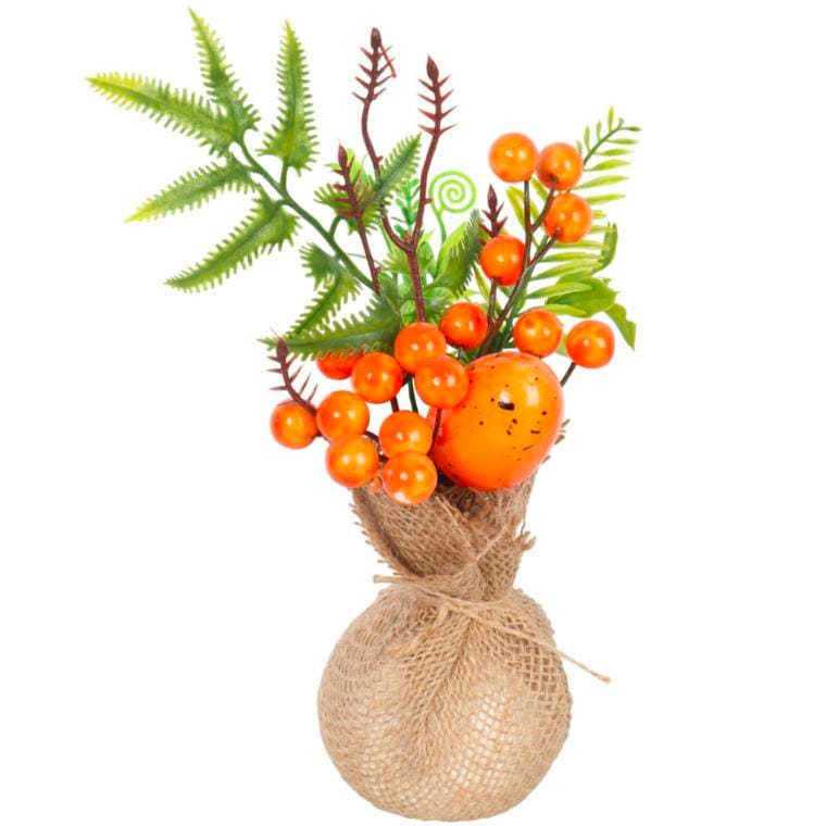 Orange Easter Decoration with Eggs and Balls for the Table or as a Gift