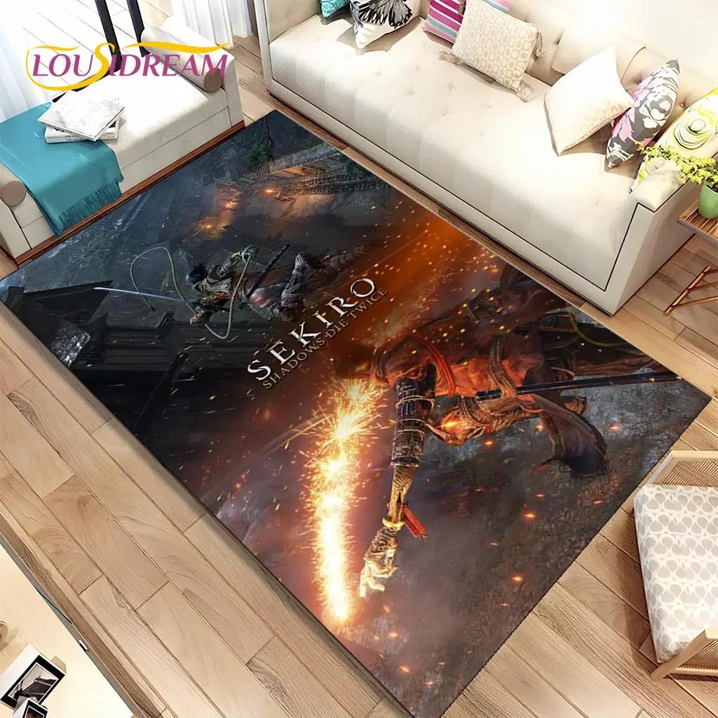 3D HD Sekiro Series Game Gamer Area Rug, Коврик для дома, гостиной, спальни, дивана, коврик для двери, декор, детские игры, нескользящий напольный коврик