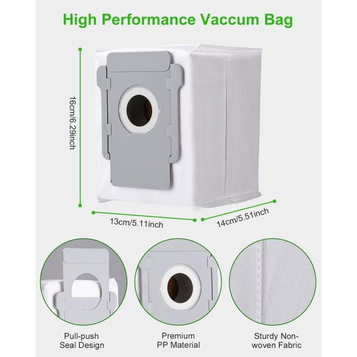 10 sacs aspirateur non-tissés compatibles iRobot Roomba i7/i3/i6/j7/i8/S9/E5 Clean Base - grande capacité