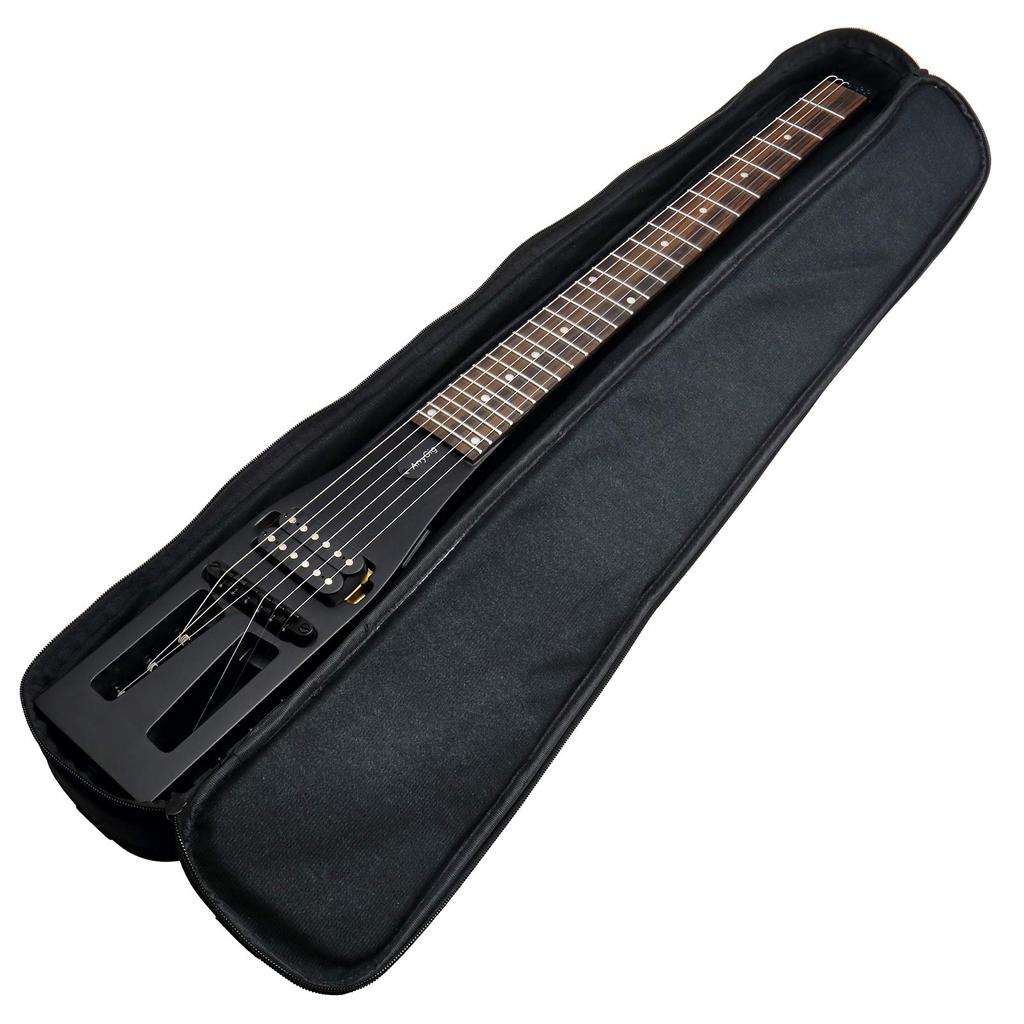Anygig портативная дорожная электрогитара 82 см черная полноразмерная с чехлом для правой руки черного цвета 1,6 кг 25,5