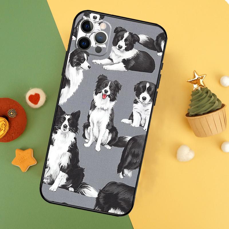 Border Collie Watercolor Phone Case For iPhone 17 16 14 13 12 11 15 Pro Max 12 13 Mini 16E 17 Air Shockproof Cover