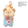 Cartoon Bear Plush Toy with Love Heart Apron Stuffed Animal Plushie Doll DIY Keychain Pendant Decoration Backpack Ornament Birthday Gift
