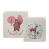 [A0545] - Set of 2 Wooden Nesting Boxes 'Once Upon a Time' Bears - Reindeer - 18x18x8. 5 Cm
