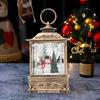 Рождественский фонарь с ретро-рамкой и встроенной елкой, снеговиком, оленем, статуэтка, работающая от батареек, ночник, настольное украшение