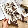 Легкий и тонкий печатный маленький квадратный шарф женский литературный цветочный защита шеи ветрозащитный шарф модный декоративный для сумки повязка на голову шарф шелковый шарф
