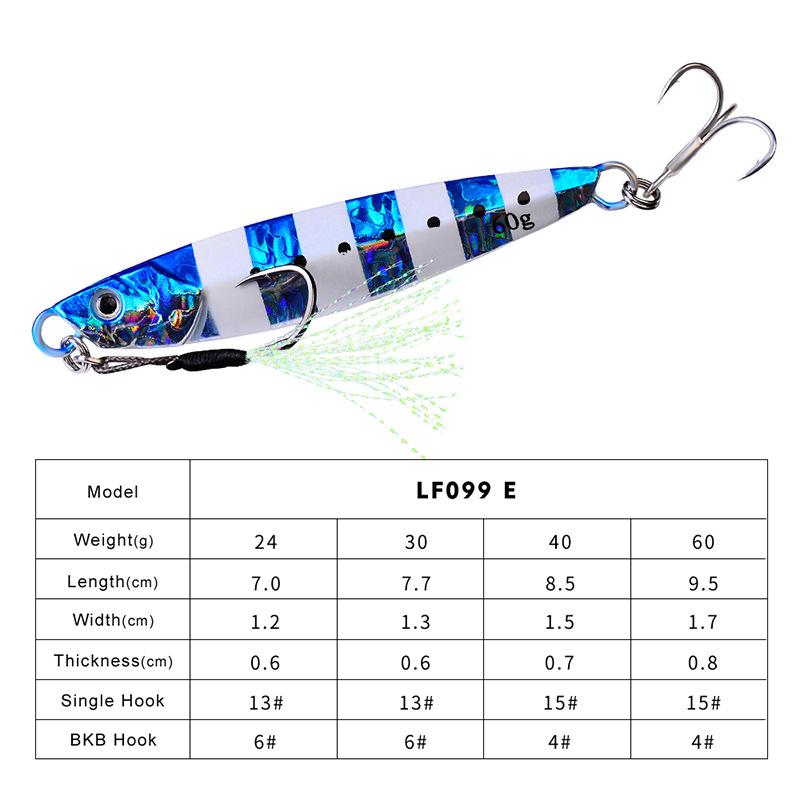 Lure Luminous Long Throw Lead Fish Metal Bait Sea Fishing Bionic False Bait Submerged Bait