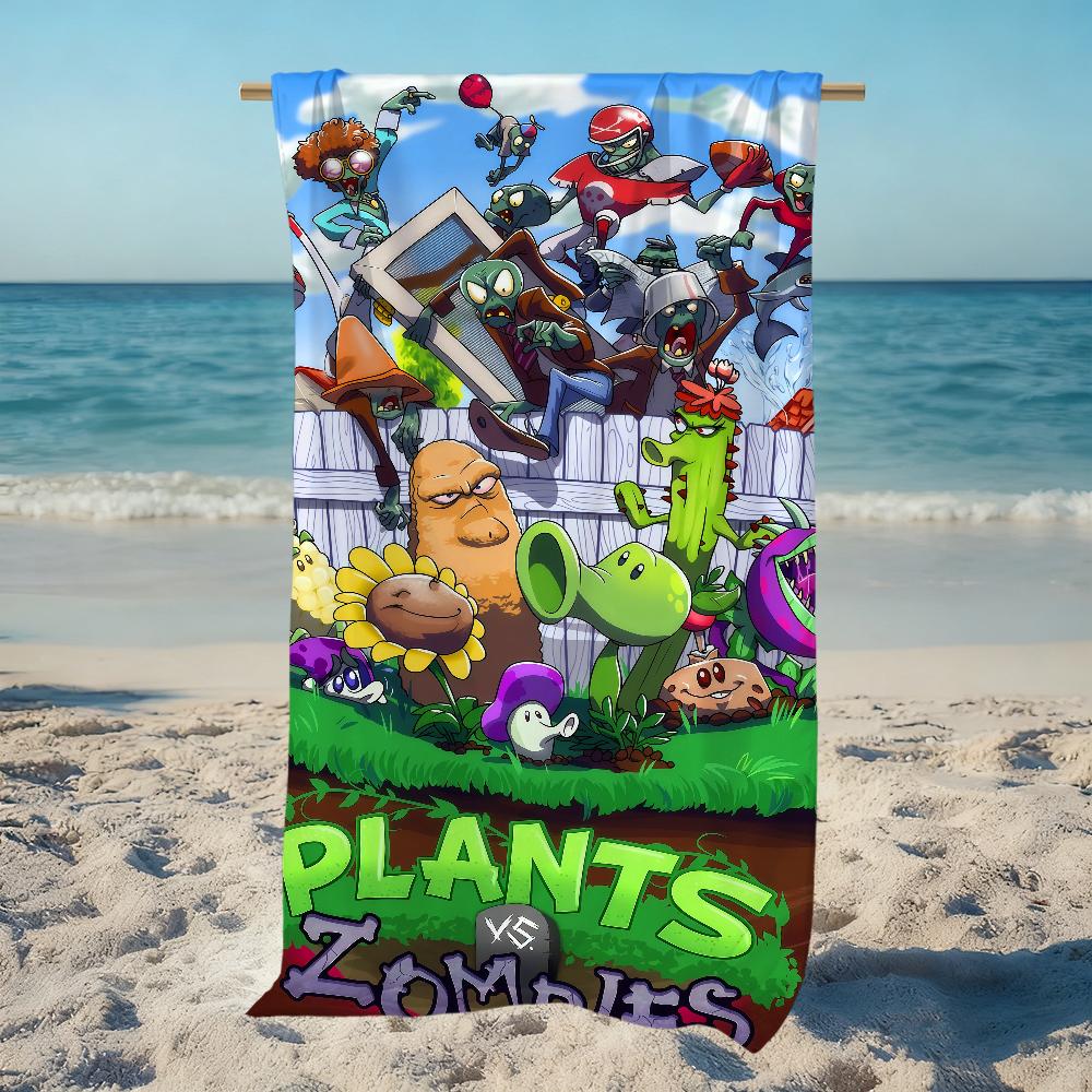 P-plants-s game Towel Large Quick-Drying Z-zombies Microfiber soft Beach Towel for Travel Fitness Sauna Bathing Camping