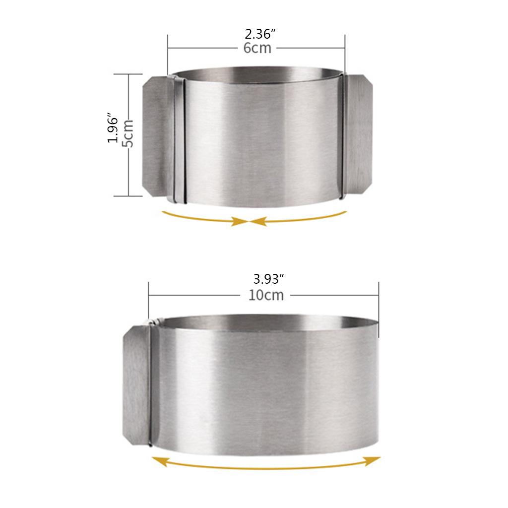 Stainless Steel Round Shape Mousse Baking DIY Pastry Ring Mold Round Adjustable Exquisite Children's Day Baking Gift