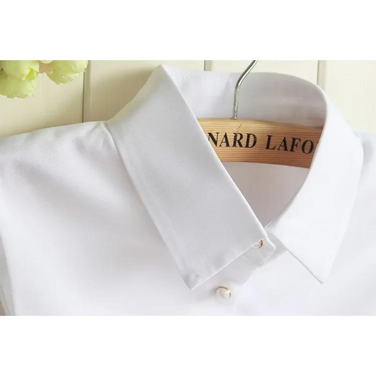 Модная высококачественная рубашка с искусственным воротником, женская шифоновая рубашка с искусственным воротником, съемная женская блузка с отложным воротником и лацканами