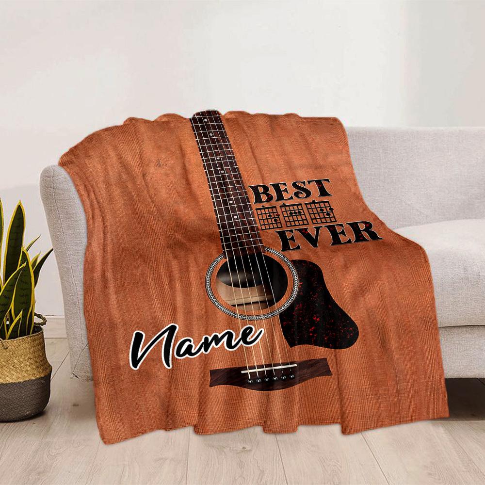 Best Ever Guitar Personalized Home Customize Your Name Blankets Comfortable Soft Lightweight Allseason Multipurpose Blanket For Picnics Sofas Offices