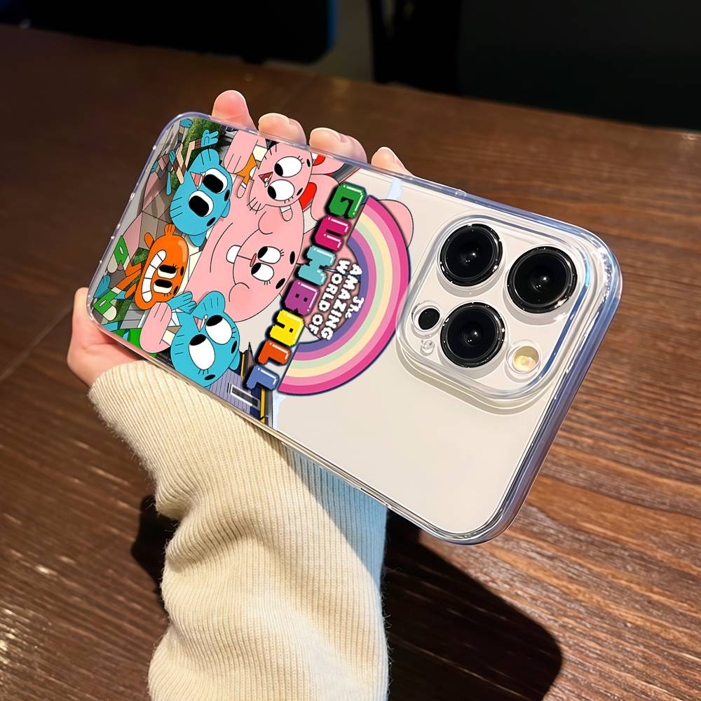 Удивительный мир Гамбола Чехол Для IPhone 17 16 15 14 13 12 Mini 11 Mini Pro Max Прозрачный Силиконовый Чехол