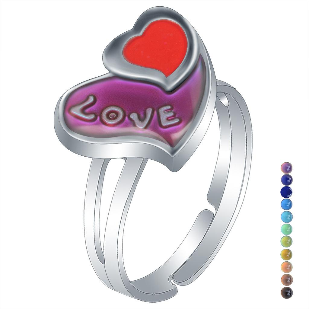 1Pcs Fashion Ring Simple Children's Princess Cartoon Cute Animal Temperature Change Ring