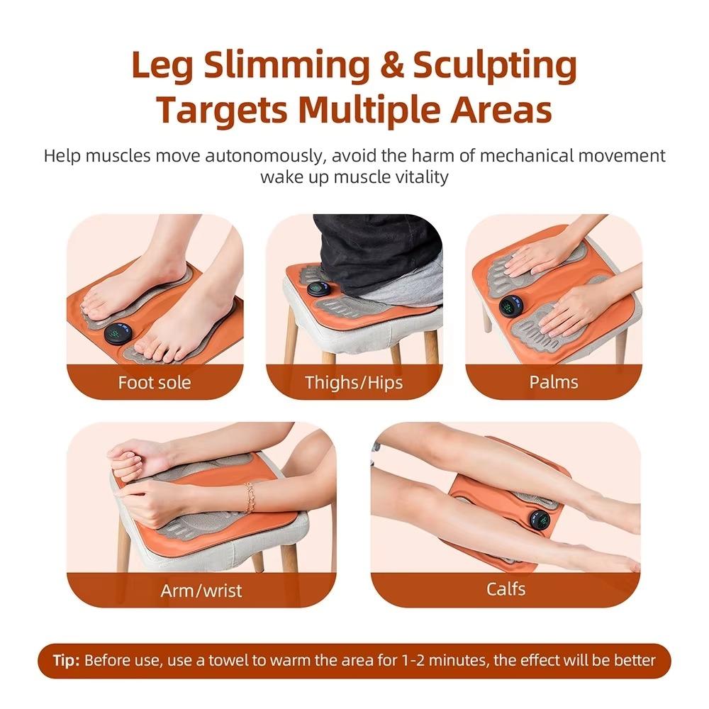 3D массажная подушка для ног Умный массажер для ног Улучшает кровообращение Массаж акупунктурных точек для ног Расслабляет мышцы Стройные ноги Перезаряжаемая подушка для ног в коробке