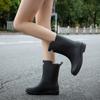 Новые женские теплые резиновые сапоги, модная водонепроницаемая обувь, водонепроницаемые зимние ботильоны, резиновые сапоги средней высоты, однотонные ботильоны