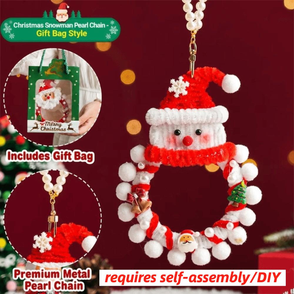 DIY Christmas Tree Ornament Material Kit Pearl Chain Christmas Hanging Material Bag Parent Craft