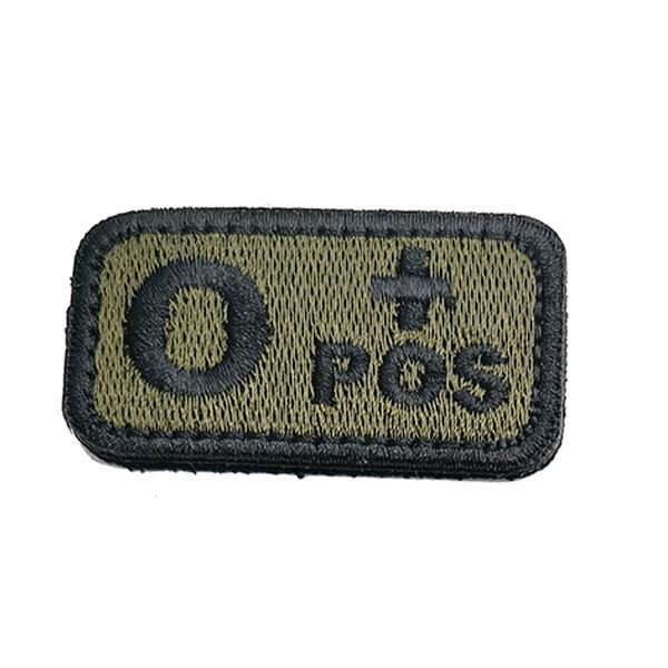 Embroidered Tactical Blood Type Velcro Badges: A, B, AB, O, +POS, -NEG - Military and Outdoor Identification.