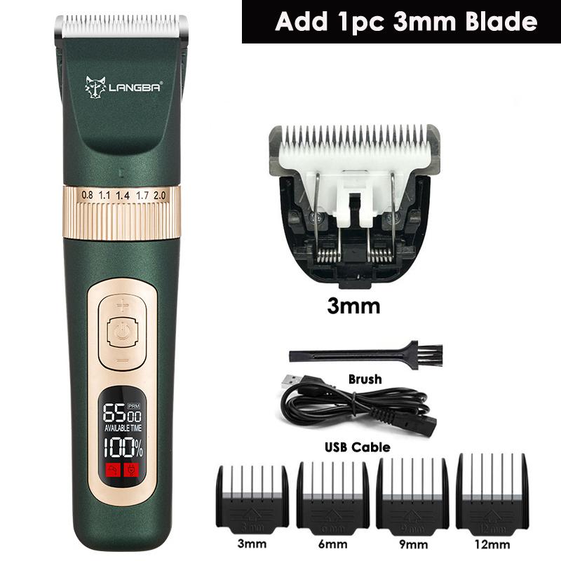 LANGBA C95 Dog Clipper Professional LCD Display Pet Cat Clippers Shaver Electrical Grooming Trimmer Rechargeable Haircut Machine