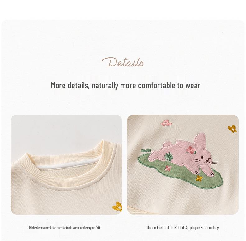 Девочки Осенний Костюм Двойка с Мультяшным Принтом - Стильный Комплект Детской Одежды для Прогулок