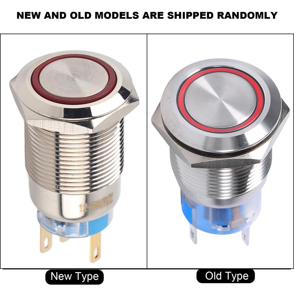 19mm 12-24V LED Waterproof Stainless Selflocking Latching Push Button Switch