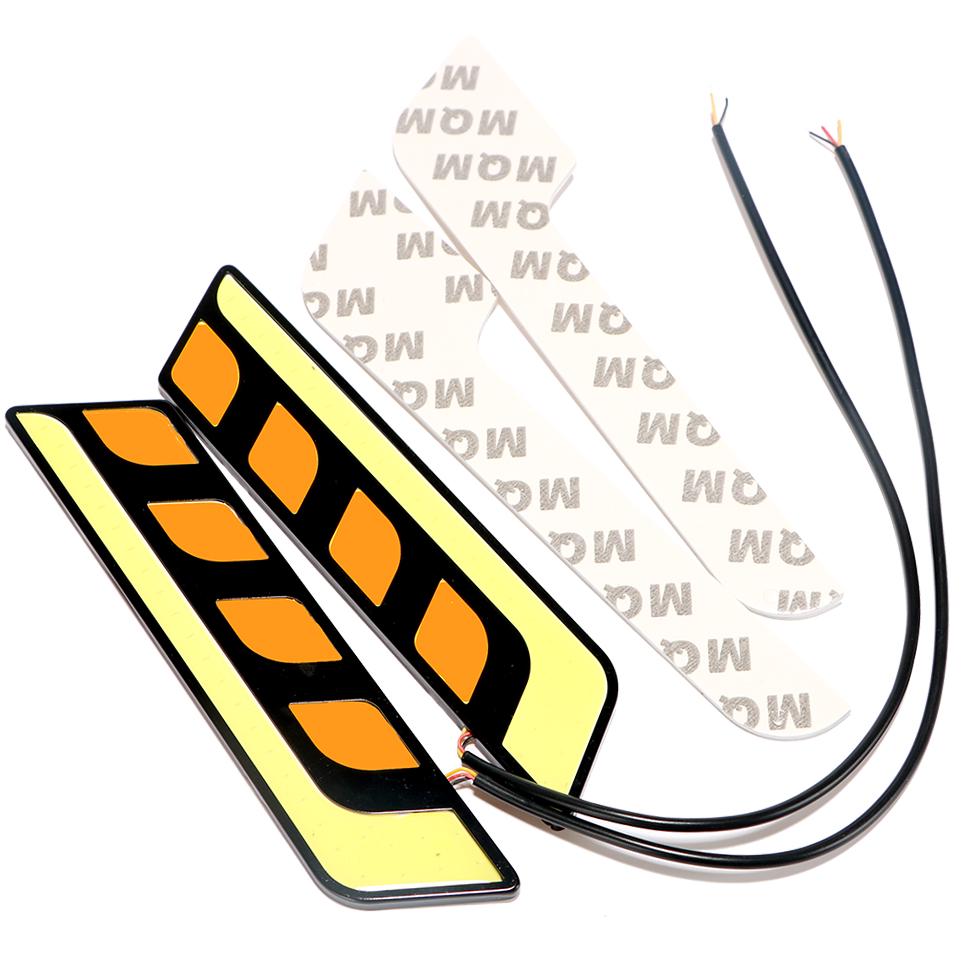 LED Car DRL 2pcs/set COB Universal Daytime Running Lights Turn Signal Lights LED Light Bar Fog Lamps All In One Super Bright Car-styling