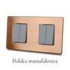 Włącznik światła poczwórny szary schodowy stal szczotkowana pvd copper