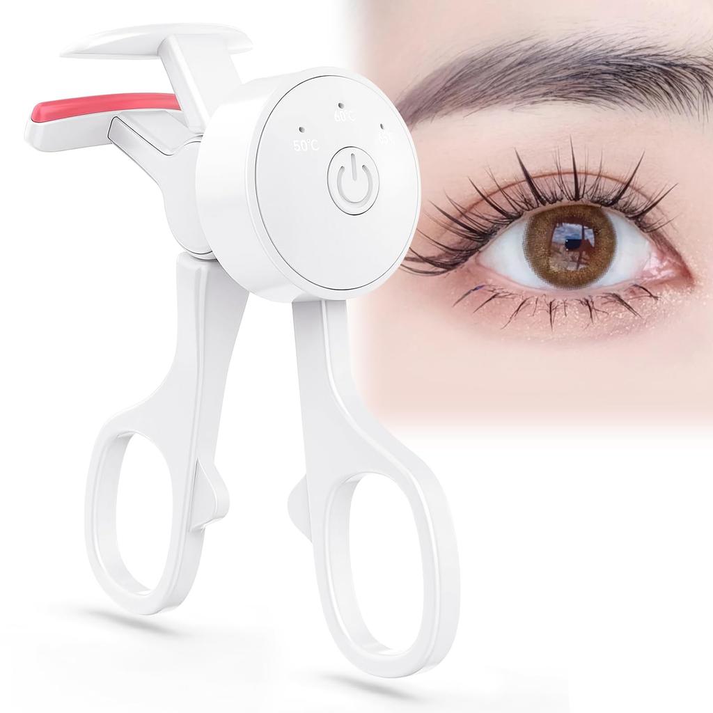 ARZER Hot Eyelash Curler Frameless Quick Burn 3 Temperature Automatic Burn White [Stylist-Supervised, Design, 10-Second Heat-Up, Type-C Rechargeable,