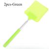 1/2pcsMini Retractable Plastic Fly Swatter; Stainless Steel Non-slip Handle; Summer Mosquito Swatter; Fly Killer For Home Garden