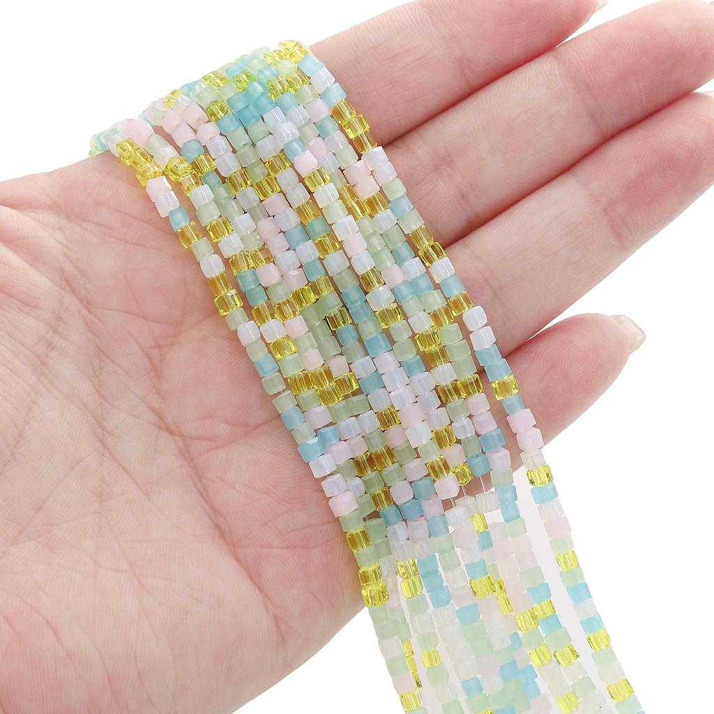 180 шт. стеклянная поверхность квадратный интервал бусины для DIY браслеты ожерелья изготовление ювелирных изделий