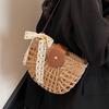 High-end literary niche hollow straw bag leisure foreign style seaside vacation beach messenger bag