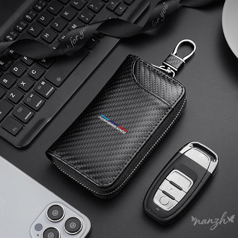 Carbon Fiber Fabric Keychain Unisex Multifunction Wallet For BMW M Emblem E46 E36 E34 F10 E90 F30 E60 F30E53 E30 E92E87 Key Case FGD9