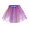 Women Tulle Dance Skirt Elastic Waist Rainbow Color Ballet Tutu Petticoat Colorful Short Rockabilly Underskirt