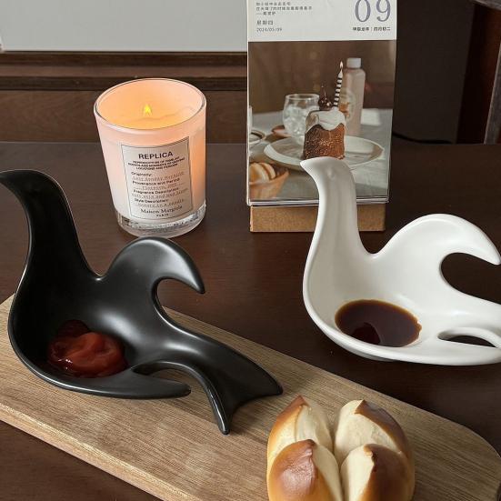 Керамическая тарелка для соуса, креативная милая тарелка для приправы в виде голубя, мультяшная тарелка для макания, тарелка для закусок, кухонные принадлежности