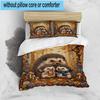 Autumnal Hedgehog Family 3pcs Bedding,Including 1pc Duvet Cover And 2pcs Pillowcases Perfect for Christmas,Ideal for Bedroom, Dormitory