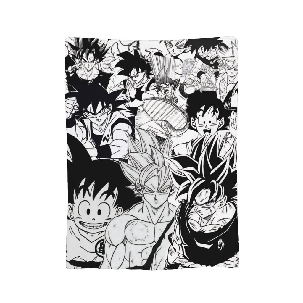 DBZ Гоку Кандзи Пледы Флис Летние Дышащие Теплые Пледы для Постели Офиса Плюшевое Тонкое Одеяло